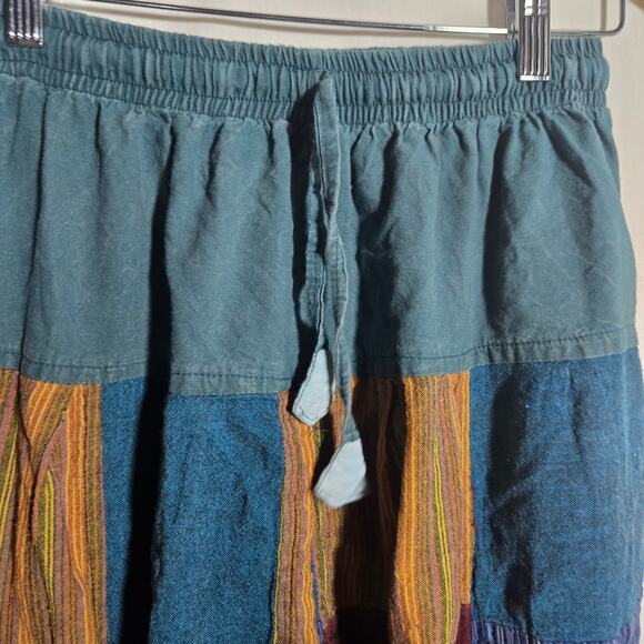 Kathmandu Imports Nepal Patchwork Harem Pants Elastic Hippie Medium Jogger Boho - Picture 3 of 7